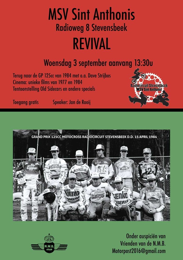 Revival MC De Hanen op Radiocircuit Stevensbeek met oud-coureurs en historische motoren