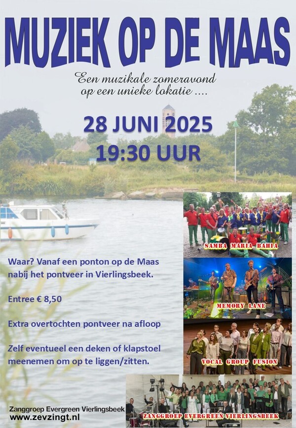 Vocal Group Fusion treedt op tijdens Muziek op de Maas in Vierlingsbeek