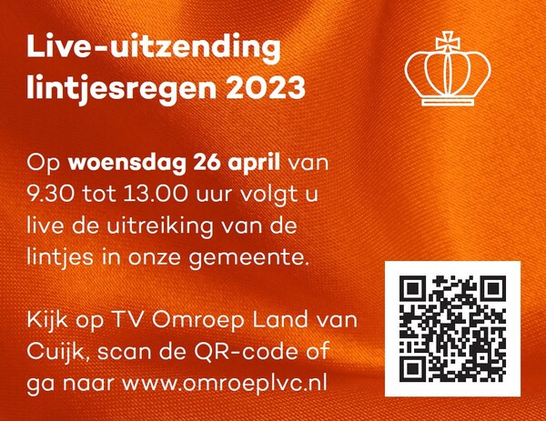Lintjesuitreiking live bij Omroep Land van Cuijk