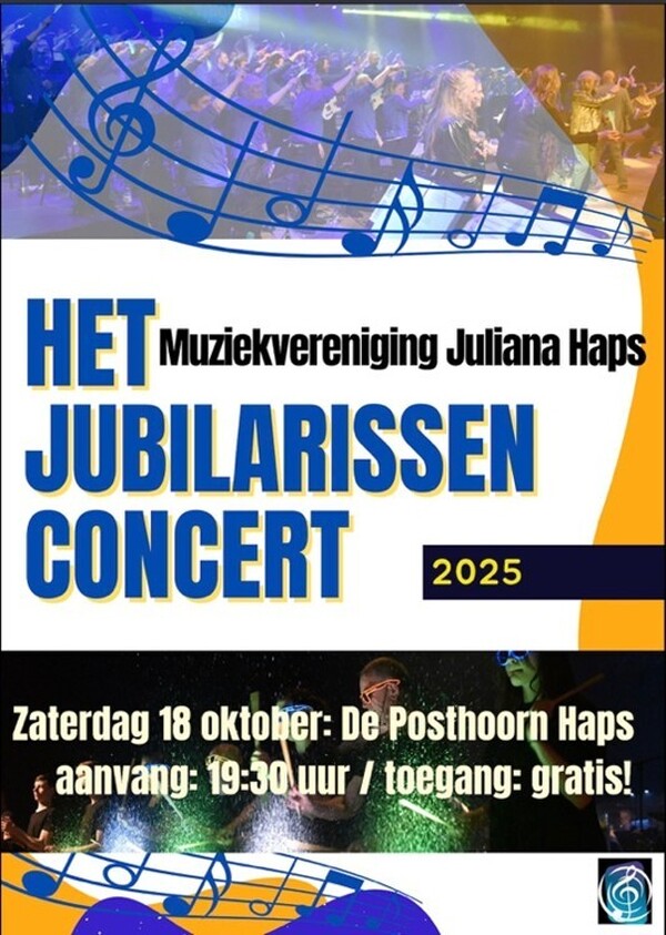 Muziekvereniging Juliana Haps eert vijf jubilarissen tijdens concert