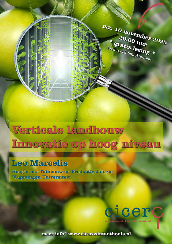 Hoogleraar Leo Marcelis spreekt bij Cicero over toekomst van verticale landbouw
