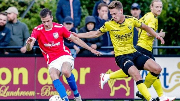 Lars Nabbe voor VVV-Venlo tijdens een oefenwedstrijd tegen Olympia'18.Foto: Omroep Brabant