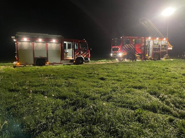 Brandweer redt koe uit mestput in Wanroij