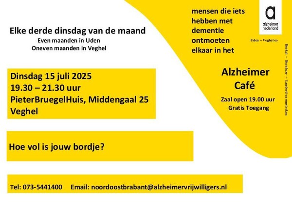 Informatieve avond over mantelzorg in Alzheimer Café Veghel