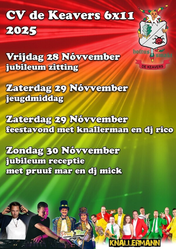 Carnavalsvereniging De Keavers viert 6x11-jarig jubileum met LimBra-feest in Holthees en Smakt