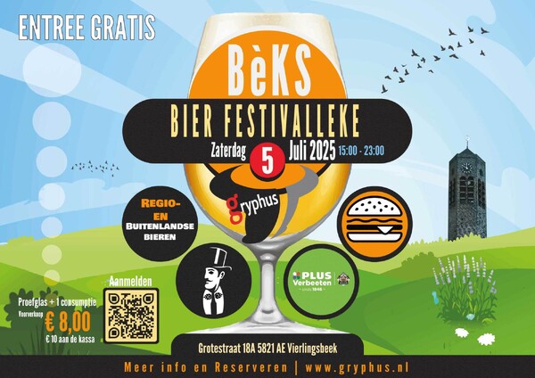 Eerste editie Bèks Bierfestivalleke op 5 juli in tuin van Gryphus Vierlingsbeek