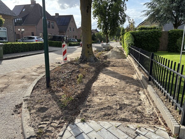 Trottoir Nachtegaalstraat in Mill wordt hersteld zonder kap van bomen