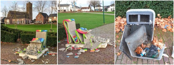 Vandalisme rond jaarwisseling in Mills Aldendrielpark