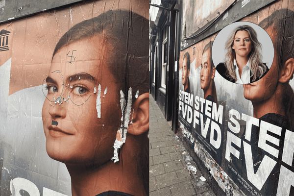 Ook in Nijmegen worden posters van FVD vernield — foto: Omroep LvC 