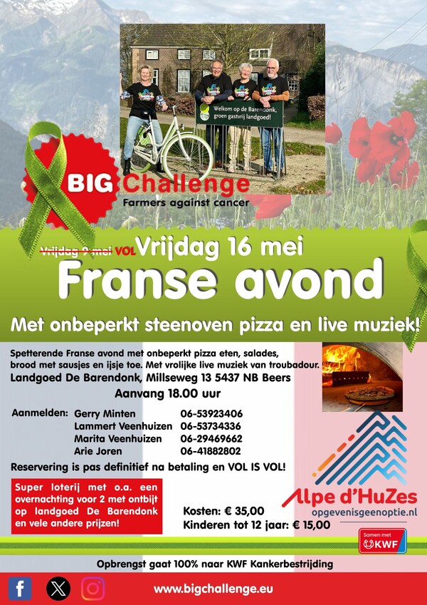 Kankerbenefietavond op Landgoed De Barendonk levert ruim 1500 euro op