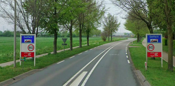 De N264 vanuit Oeffelt richting de A73 (foto: Google Street View)