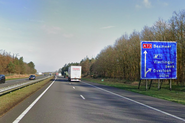 A73 woensdagavond dicht vanwege  onderhoud